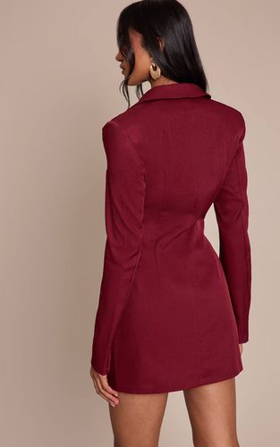 Burgundy Robe Mini Ajustée Boutonnée Avec Détail Poches | Taille 32 - PrettyLittleThing - Modalova
