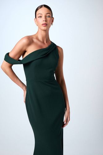Robe de Soirée Noire en Crêpe Scuba à Encolure Asymétrique Émeraude | Taille 42 - Coast - Modalova
