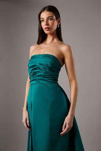 Robe de Demoiselle d'Honneur Maxi à Bustier et Colonne Structurée avec Surtupe Émeraude | Taille 38 - Coast - Modalova