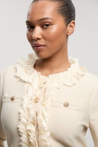 Veste en Maille Bandage Ajustée Grande Taille avec Finition Volantée Tissée | Taille 18 - KarenMillen - Modalova