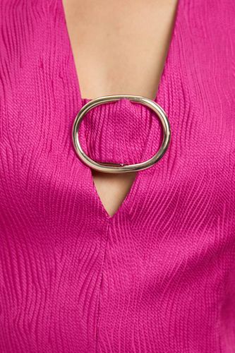 Robe Courte Cintrée À Encolure En V Ornée D'un Détail Et Manches Bouffantes | Taille 16 - KarenMillen - Modalova
