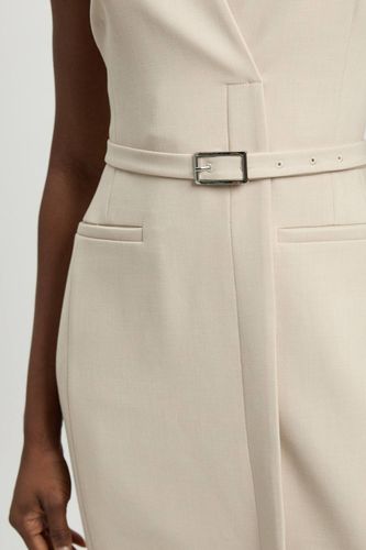 Robe Crayon Midi Ajustée Ceinturée En Tissu Stretch Compact | Taille 18 - KarenMillen - Modalova