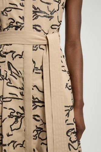 Robe Midi À Col En Lin Avec Sequins Mats Petite Taille | Taille 16 - KarenMillen - Modalova