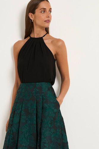 Jupe Midi En Jacquard Émeraude | Taille 48 - Wallis - Modalova