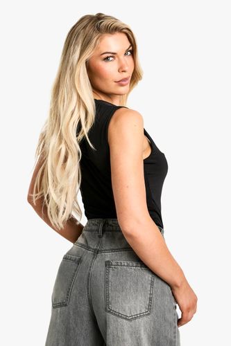 Double Layer Slinky Square Neck Bodysuit | Taille 42 - boohoo - Modalova