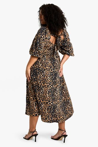 PLUS Robe smock grande taille tissée à manches bouffantes avec dos noué | Taille 48 - boohoo - Modalova