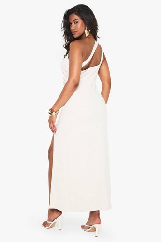 Robe maxi drapée à dos à bretelles effet lin | Taille 46 - boohoo - Modalova