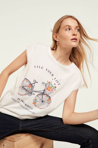T-shirt « live your life » - Springfield - Modalova