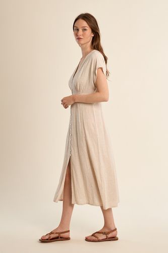 Robe mi-longue, boutonnée sur le devant - Molly Bracken - Modalova