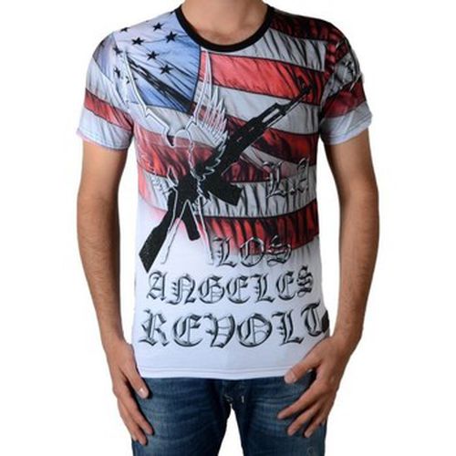 T-shirt Gun America Rouge - Celebry Tees - Modalova
