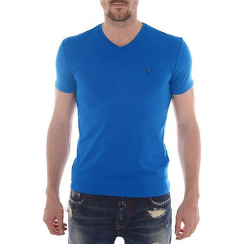 Polo T-Shirt col V Stretch Plain Bleu - Guess - Modalova