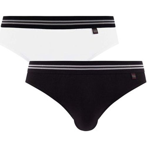 Boxers Lot de 2 slips blanc noir Gentleman - Pomm'poire - Modalova