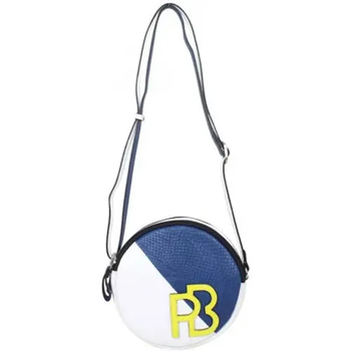 Sac à main Petit sac rond bandoulière cuir et bleu - Patrick Blanc - Modalova