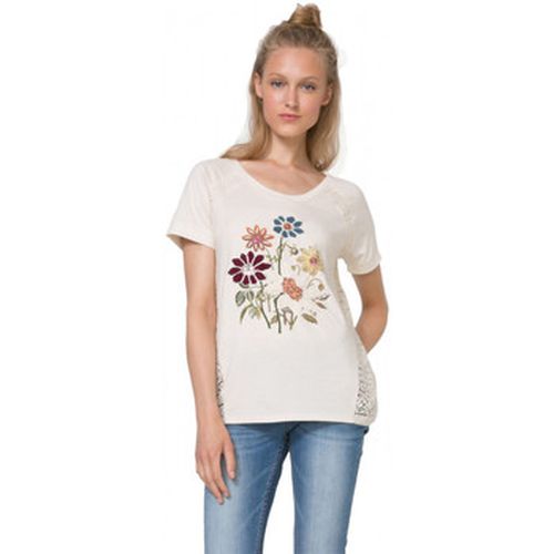 Polo T-Shirt Petunia Tiza Blanc cassÃ© 71T2WK4 - Desigual - Modalova