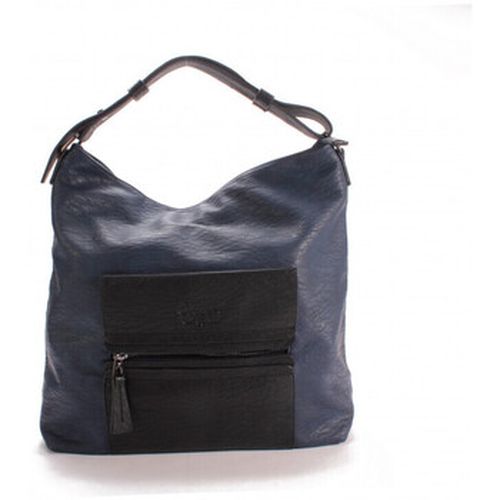 Sac Sac Cabas Kaori 2 bicolor Indigo Noir (sp) - Le Temps des Cerises - Modalova