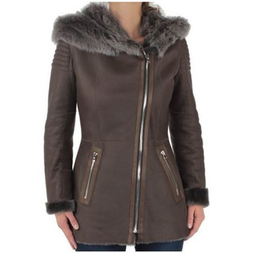 Blouson Veste Valeria en peaux lainées ref_gio38086-taupe - Giorgio - Modalova