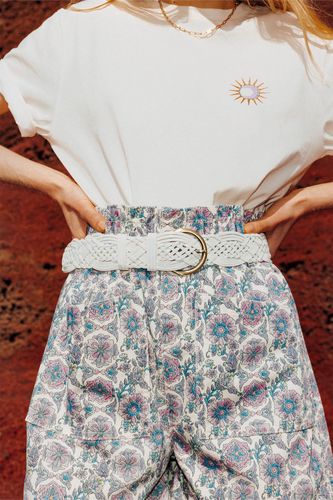 Large ceinture tressée Blanc M - Promod - Modalova
