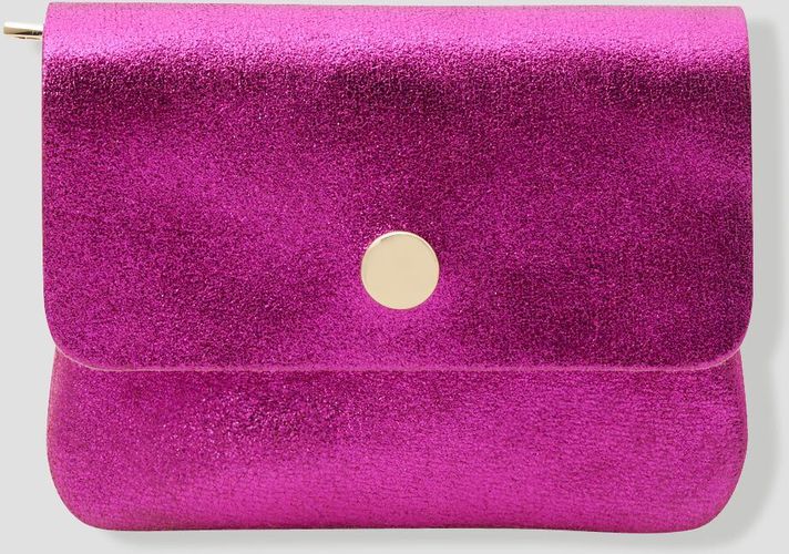 Petit porte-monnaie cuir irisé fuchsia Unique - Promod - Modalova