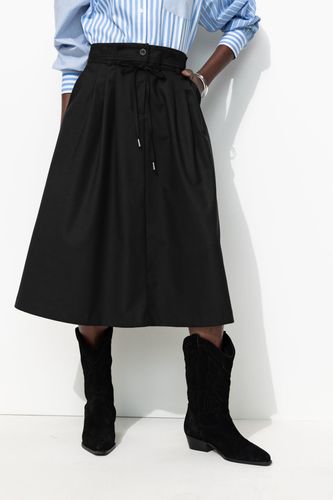 Jupe midi unie et évasée Noir - Promod - Modalova