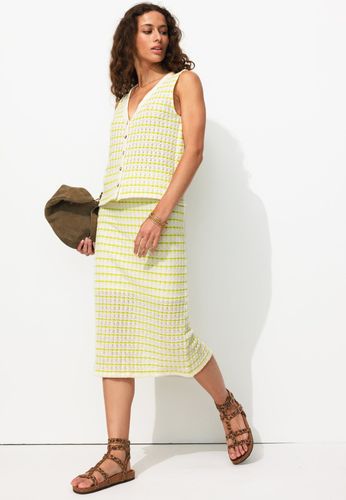 Jupe midi en tricot Rayé vert S - Promod - Modalova