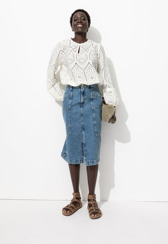 Jupe midi en jean Jean clair 42 - Promod - Modalova