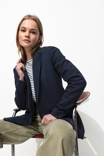 Veste de tailleur côtelée Marine - Promod - Modalova