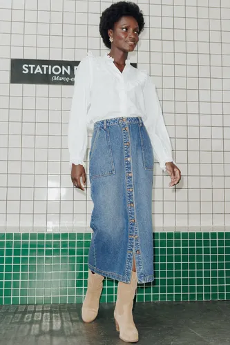 Jupe midi en jean Jean brut 34 - Promod - Modalova
