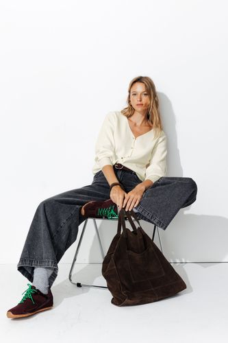 Cardigan col V recto/verso Ecru - Promod - Modalova