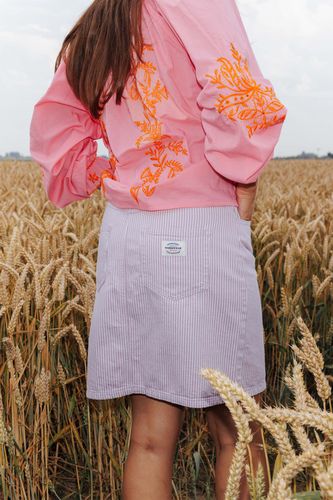 Jupe courte rayée Rayé lilas 46 - Promod - Modalova
