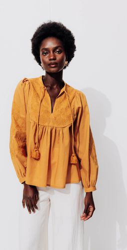 Promod Blouse brodée Femme Ocre - Promod - Modalova