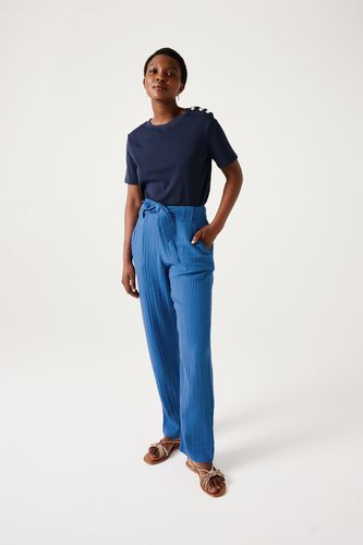 Pantalon gaze de coton Bleu 46 - Promod - Modalova