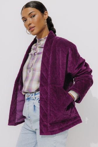 Veste matelassée en velours Violet S - Promod - Modalova