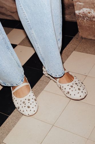 Ballerines-babies cuir perlé Ecru 37 - Promod - Modalova