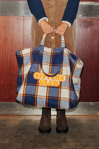 Maxi sac à carreaux SISTERS Orange Unique - Promod - Modalova