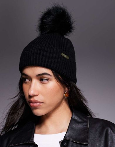 Mallory - Bonnet Ã  pompon - Noir Noir One Size female - Barbour International - Modalova