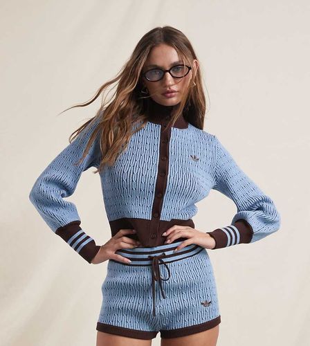 Veste de survÃªtement en maille torsadÃ©e - Bleu Bleu M female - Adidas Originals X Asos - Modalova