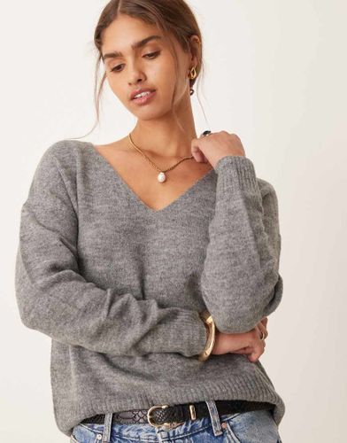 Pull Ã  col V - Gris foncÃ© Gris L female - Jdy - Modalova