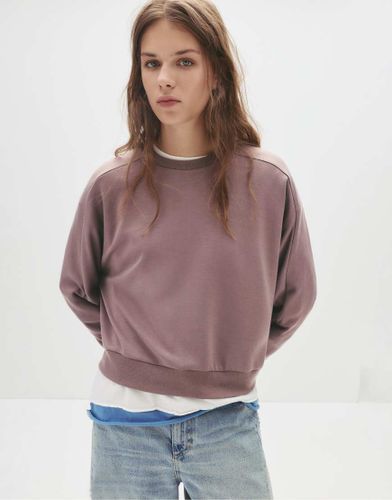 Pull & Bear - Sweat uni Ã  col rond - Vieux rose rose XL female - Pull&bear - Modalova