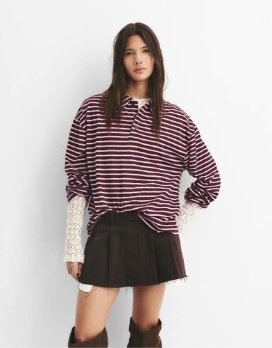 Pull & Bear - Polo manches longues Ã  rayures-Multicolore Multicolore M female - Pull&bear - Modalova