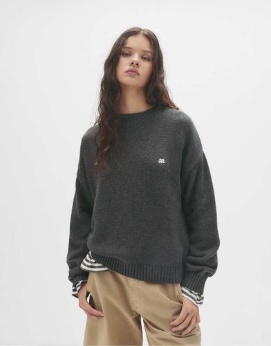 Pull & Bear - Pull en maille cÃ´telÃ©e - Gris chinÃ© Gris XS female - Pull&bear - Modalova