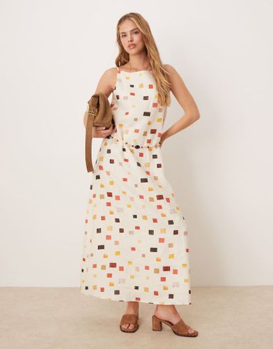 Elma - Robe mi-longue en lin Ã  ceinture et imprimÃ© mosaÃ¯que - Multicolore Multicolore 36 female - Vrg Grl - Modalova