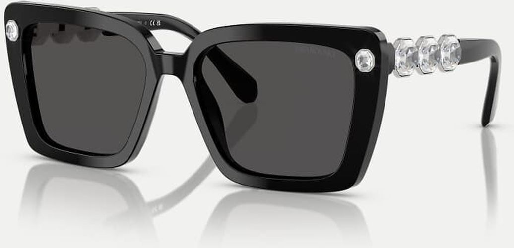 Lunettes de soleil carrÃ©es avec verres gris - Noir Noir S female - Swarovski - Modalova