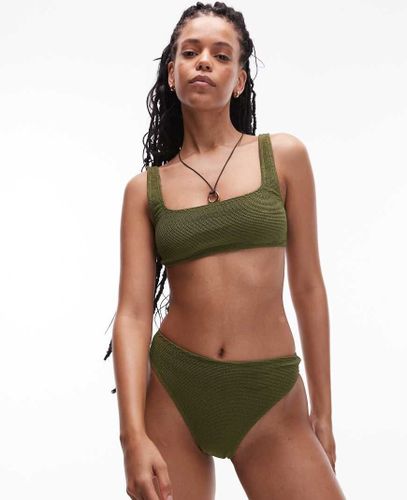 Haut de bikini échancré effet froissé avec dos plongeant - Vert kaki Vert 38 female - & Other Stories - Modalova