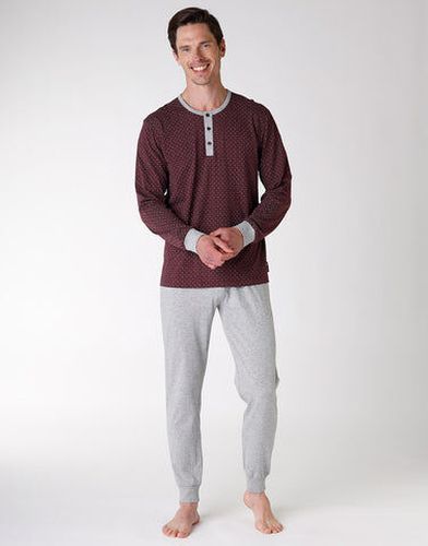 Pyjama long jersey, bordeaux à imprimé - Masculin - Taille 3XL 3XL - Lovable - Modalova