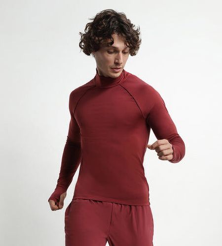Haut de sport à col montant en microfibre Bordeaux Move Rouge L - Dim - Modalova