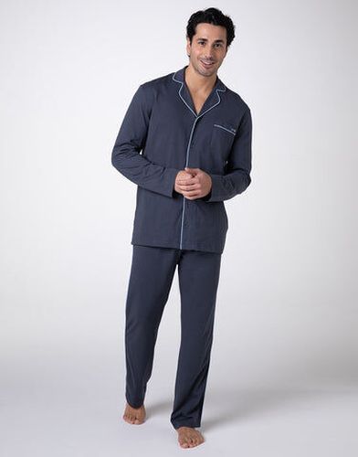 Pyjama long ouvert en jersey de coton ardoise pour unisexe - Masculin - Taille L Gris L - Dim - Modalova