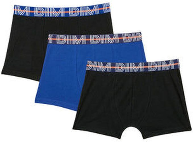 Lot de 3 boxers garçon coton stretch ceinture contrastée Bleu Eco Noir 10 - Dim - Modalova
