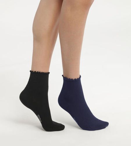 Lot de 2 paires de chaussettes à volants Noir Marine Modal Noir 35/38 - Dim - Modalova