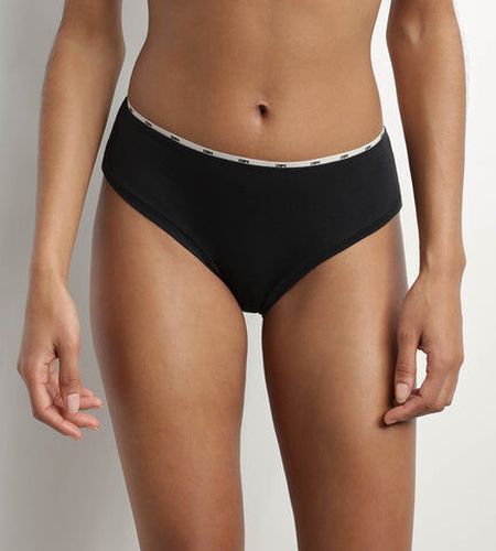 Slip en coton modal Noir à galon Beige Icons Essentiel Noir XL - Dim - Modalova