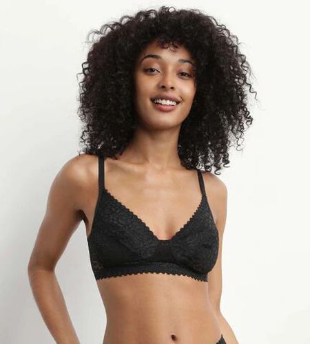 Soutien-gorge triangle sans armature motif floral Noir Daily Dentelle - Féminin - Taille 100E Noir 100E - Dim - Modalova